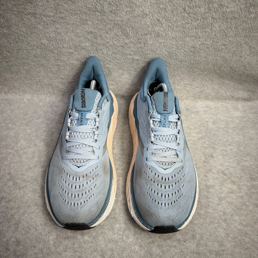 Hoka One One Womens Shoes Size 8.5 D Arahi 5 Blue White Wide Fit Running Sneaker - Picture 3 of 10
